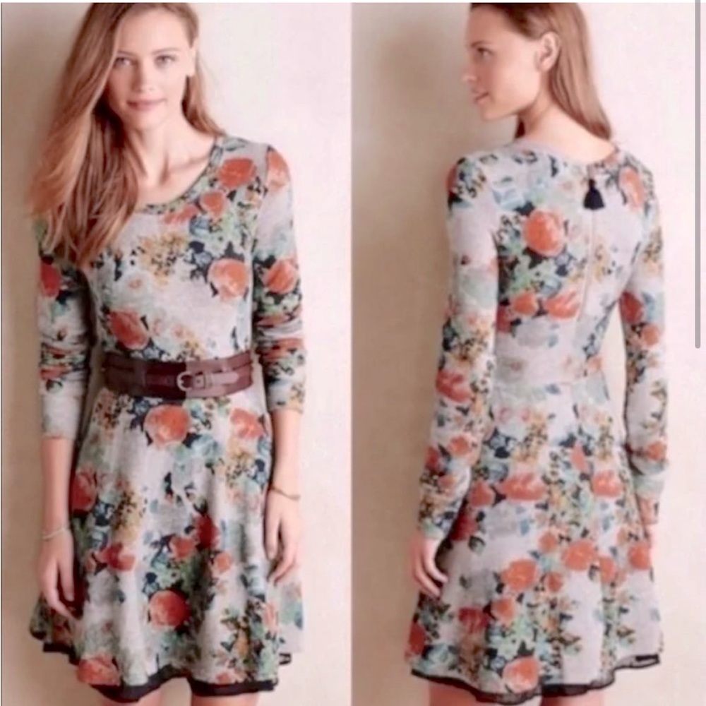 NWT Anthropologie Saturday Sunday Floral Sweatshirt dress Size XS